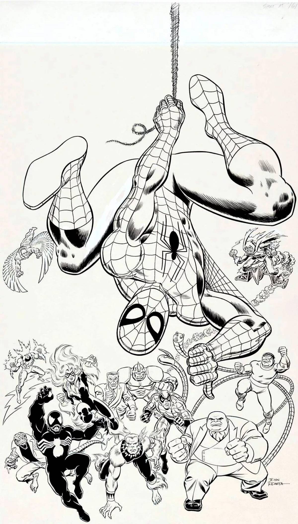 Marvel графика. Джон Ромита комиксы. John Romita SR Spider-man. Человек паук раскраска комикс. Человек паук и Вселенная Марвел раскраски.