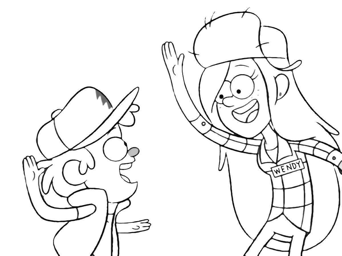 Vibrant gravity falls coloring page