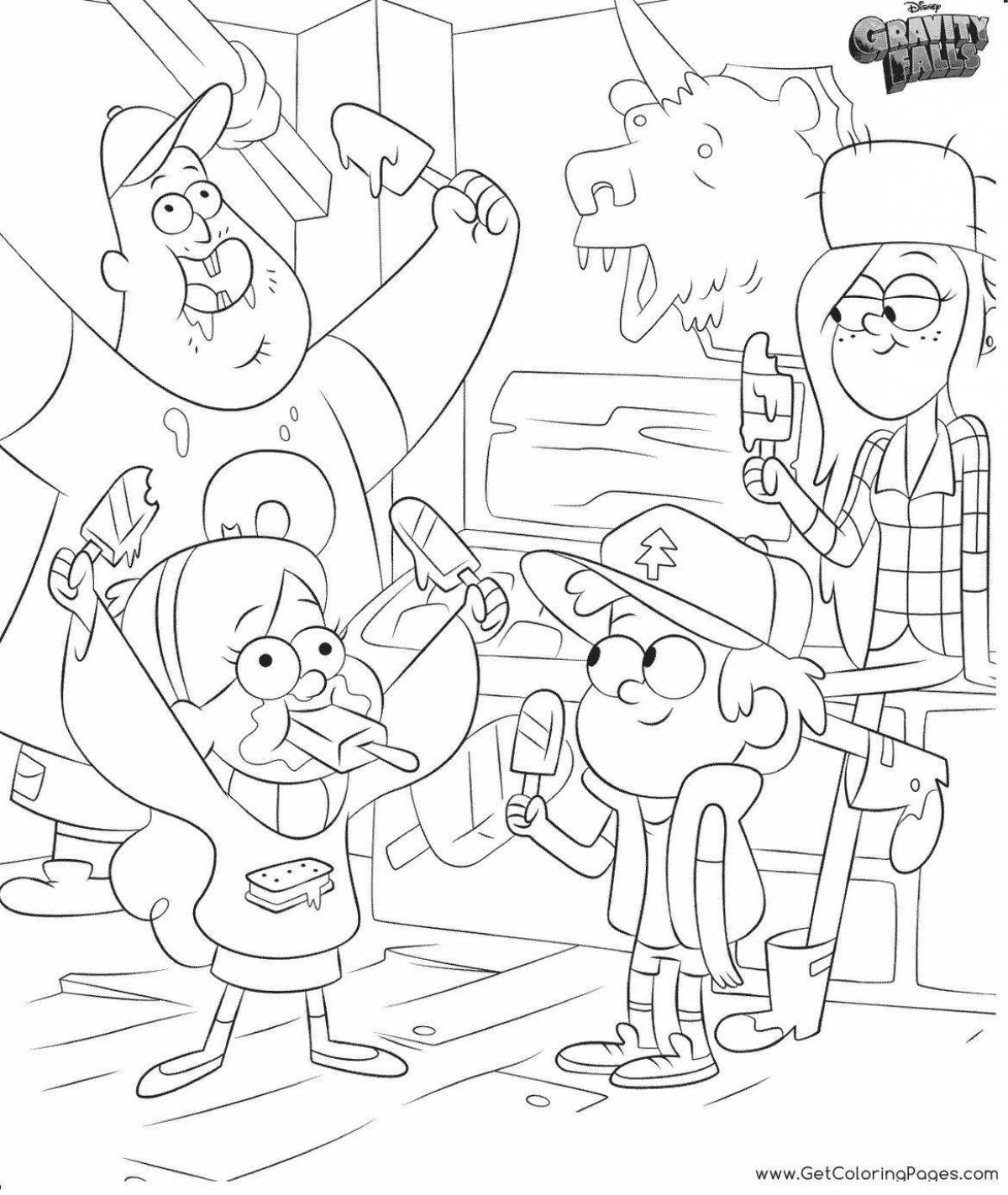 Gravity falls colorful print coloring book