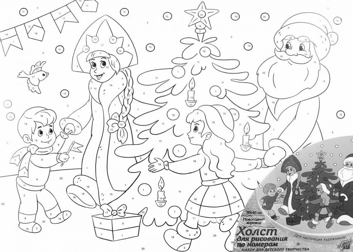 Magic snow maiden coloring by numbers