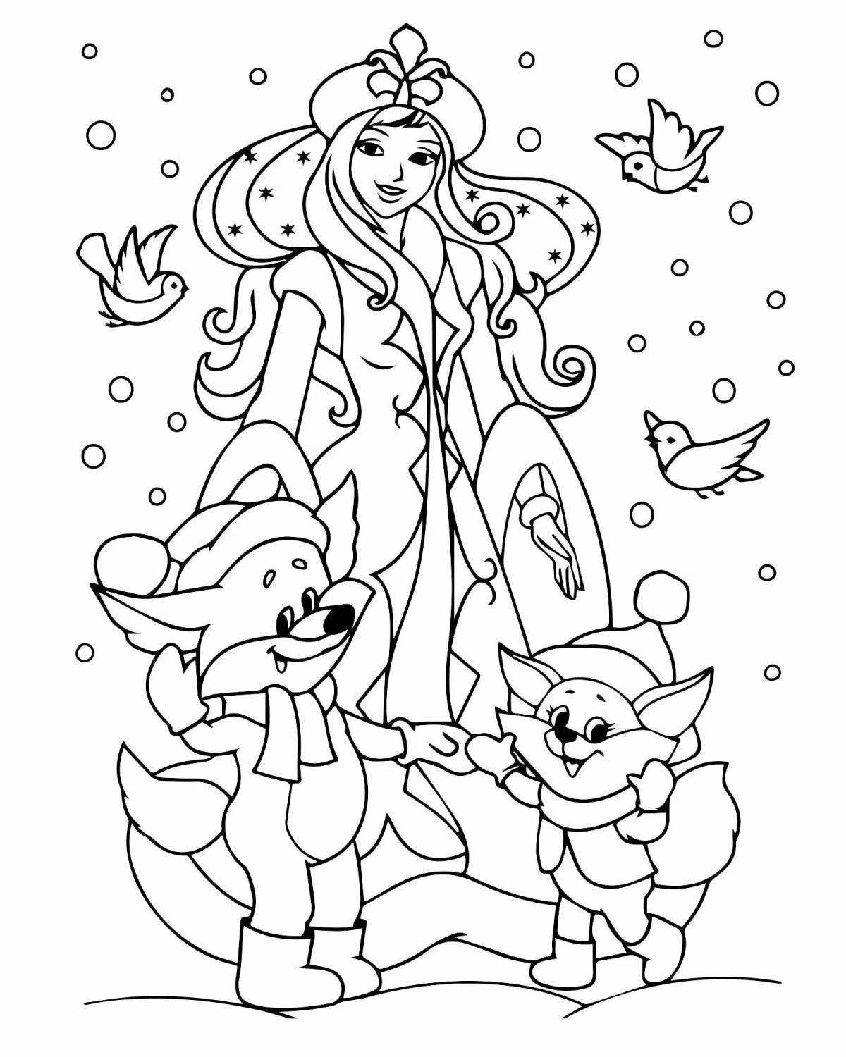 Wonderful Snow Maiden coloring by numbers