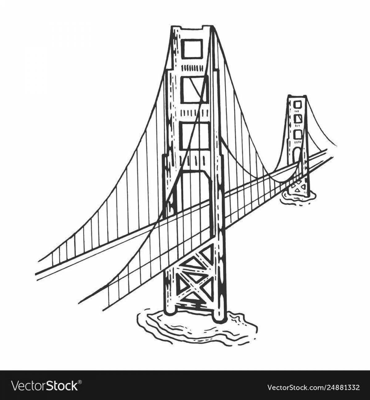 Radiant coloring page мост золотые ворота