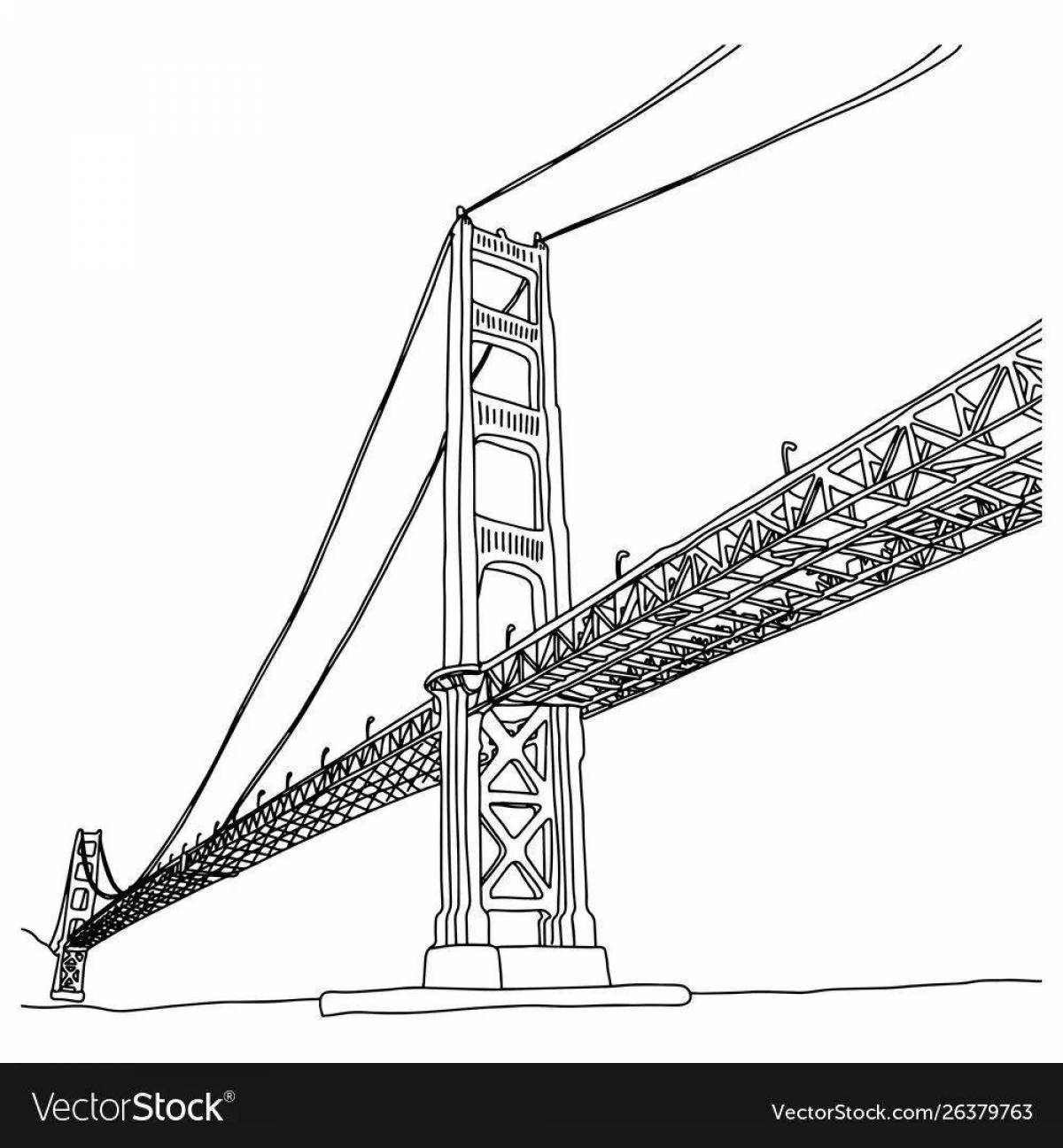 Ослепительная раскраска мост золотые ворота