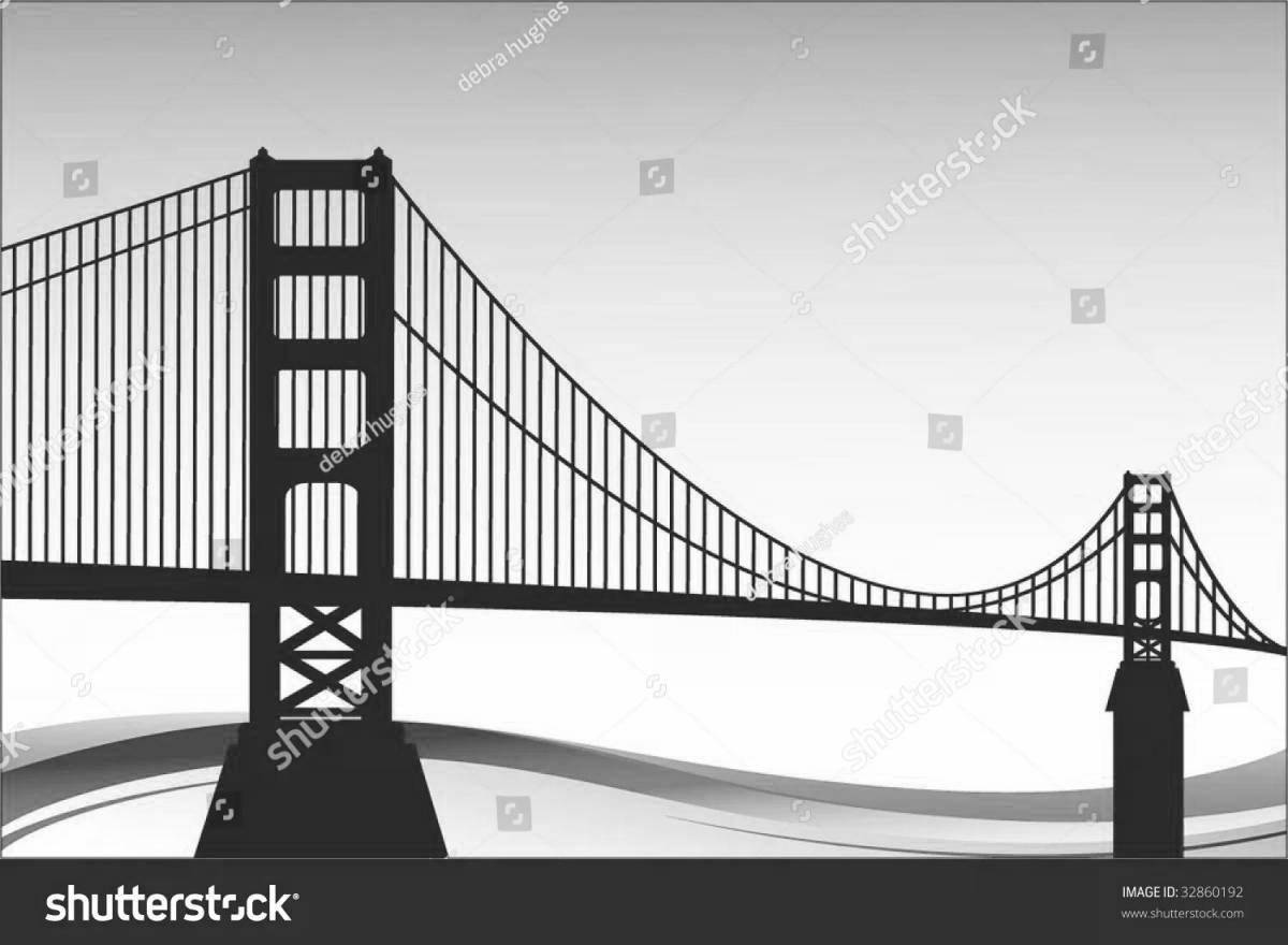 Гламурная раскраска мост золотые ворота