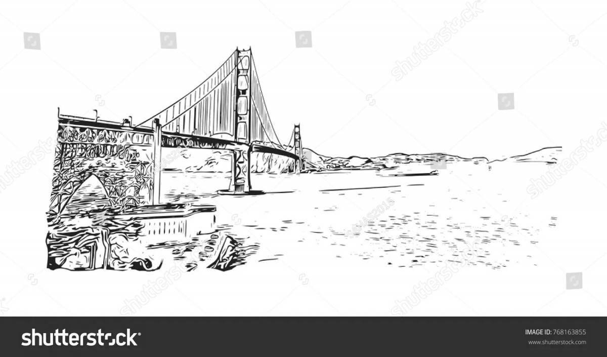 Palace coloring Golden Gate Bridge