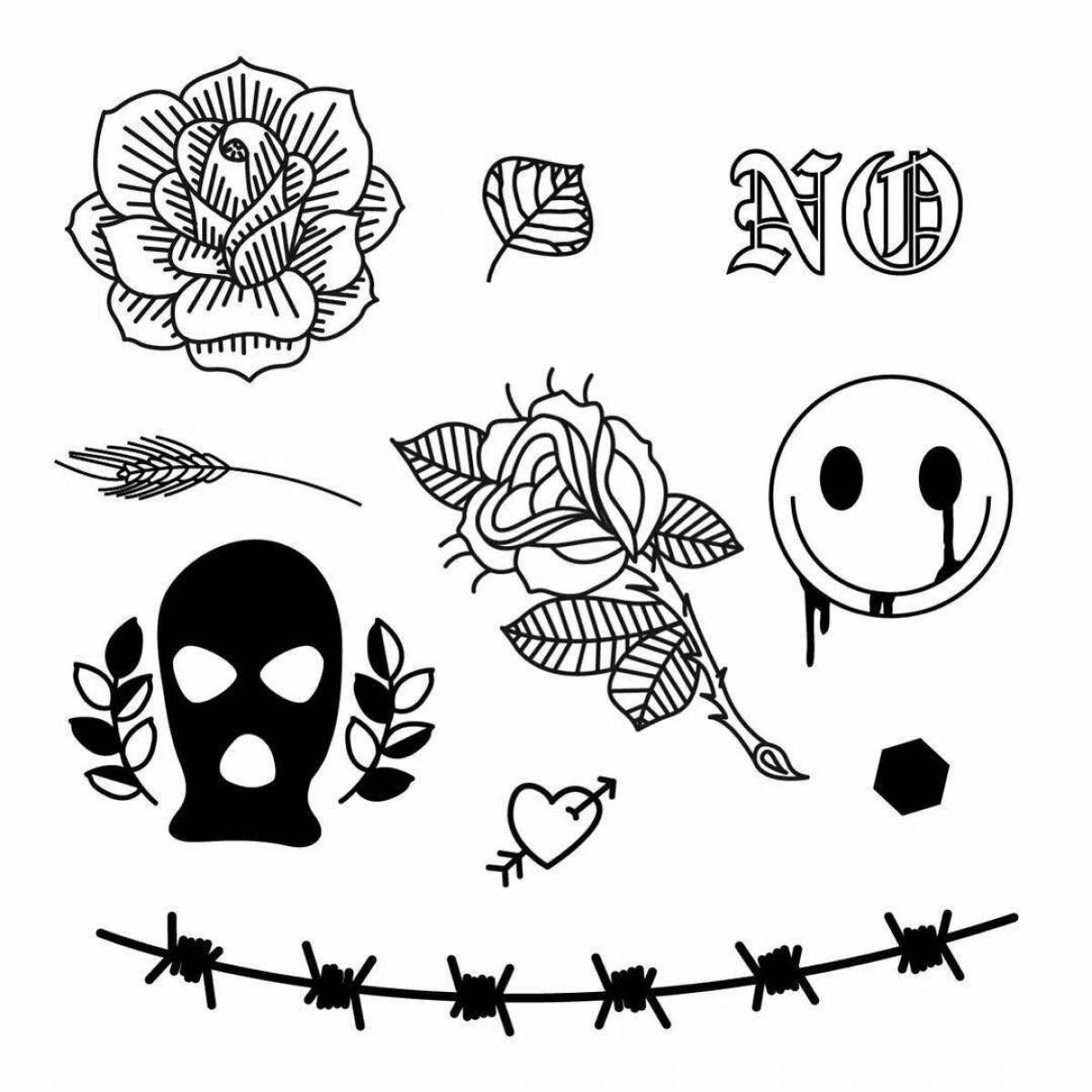 Delicate tattoo, small coloring