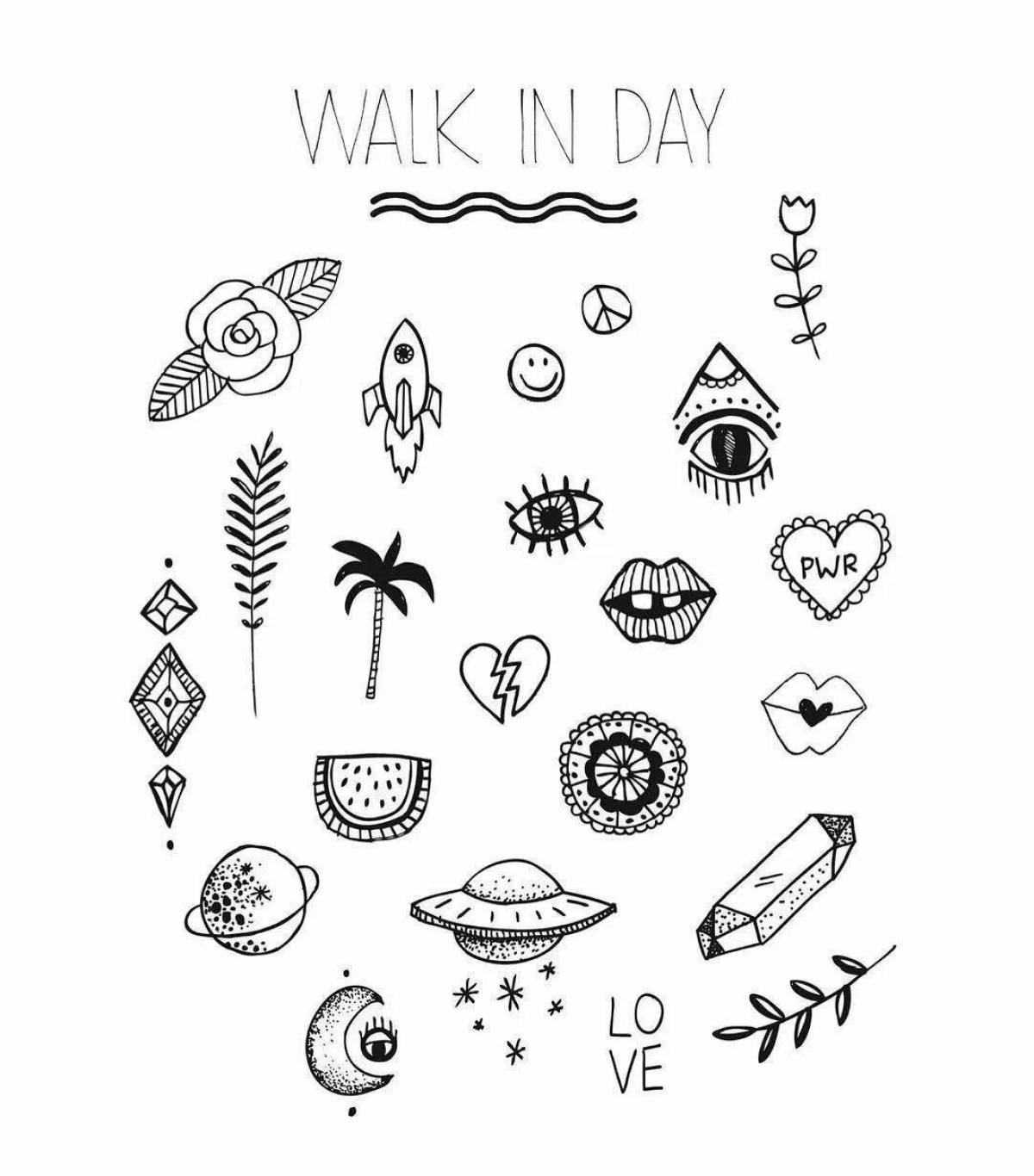 Small coloring splendid tattoo