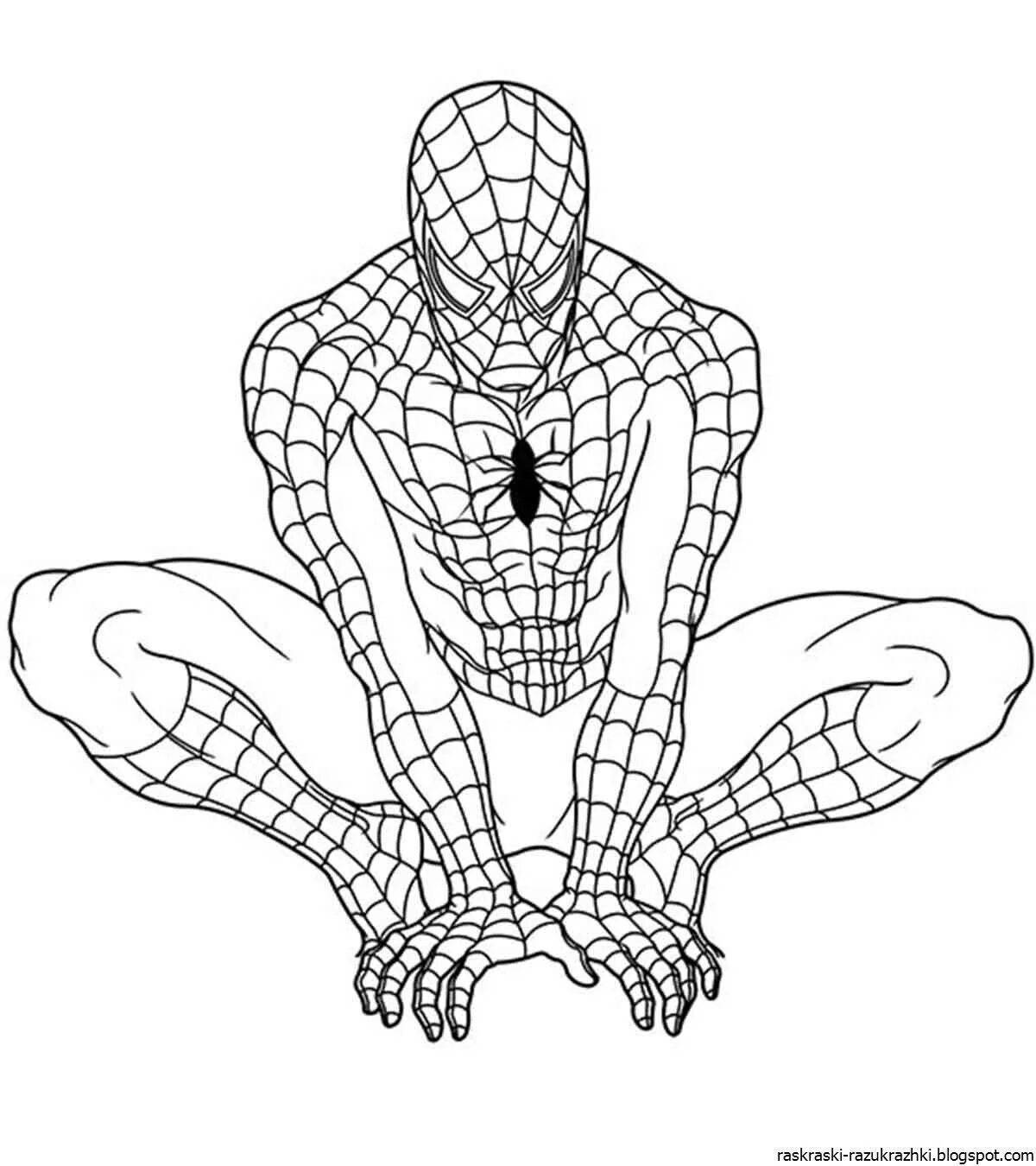 Photo Spiderman ghost coloring page