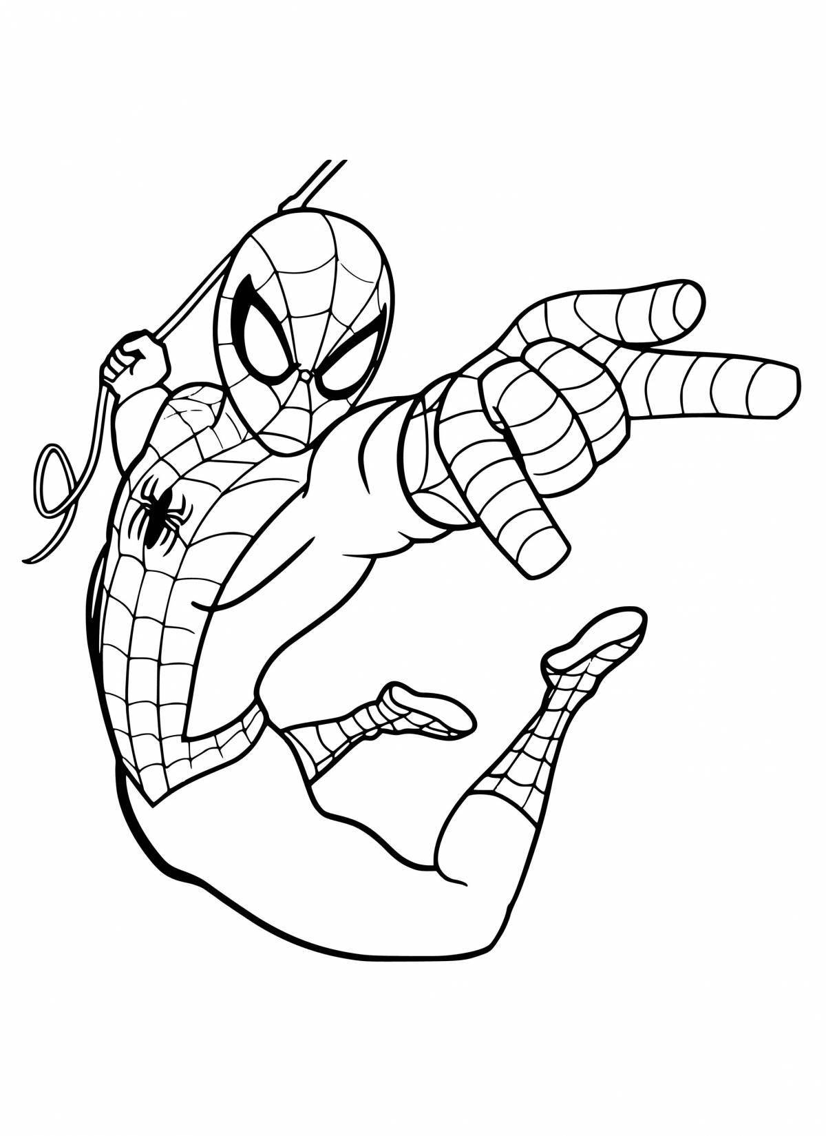 Photo Spiderman creepy coloring page