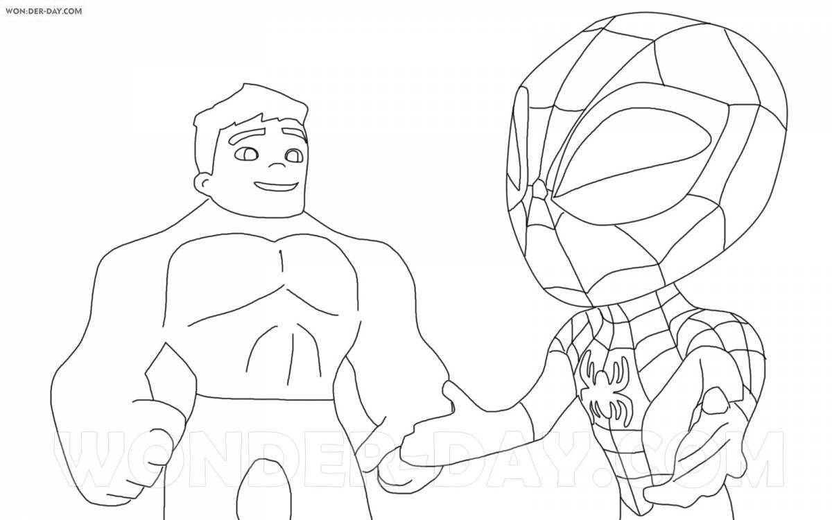 Photo Spider-Man's chilling ghost coloring page