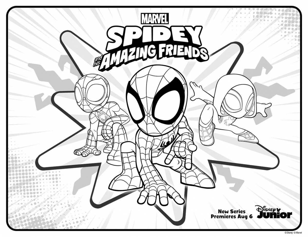 Photo Spooky spiderman ghost coloring book