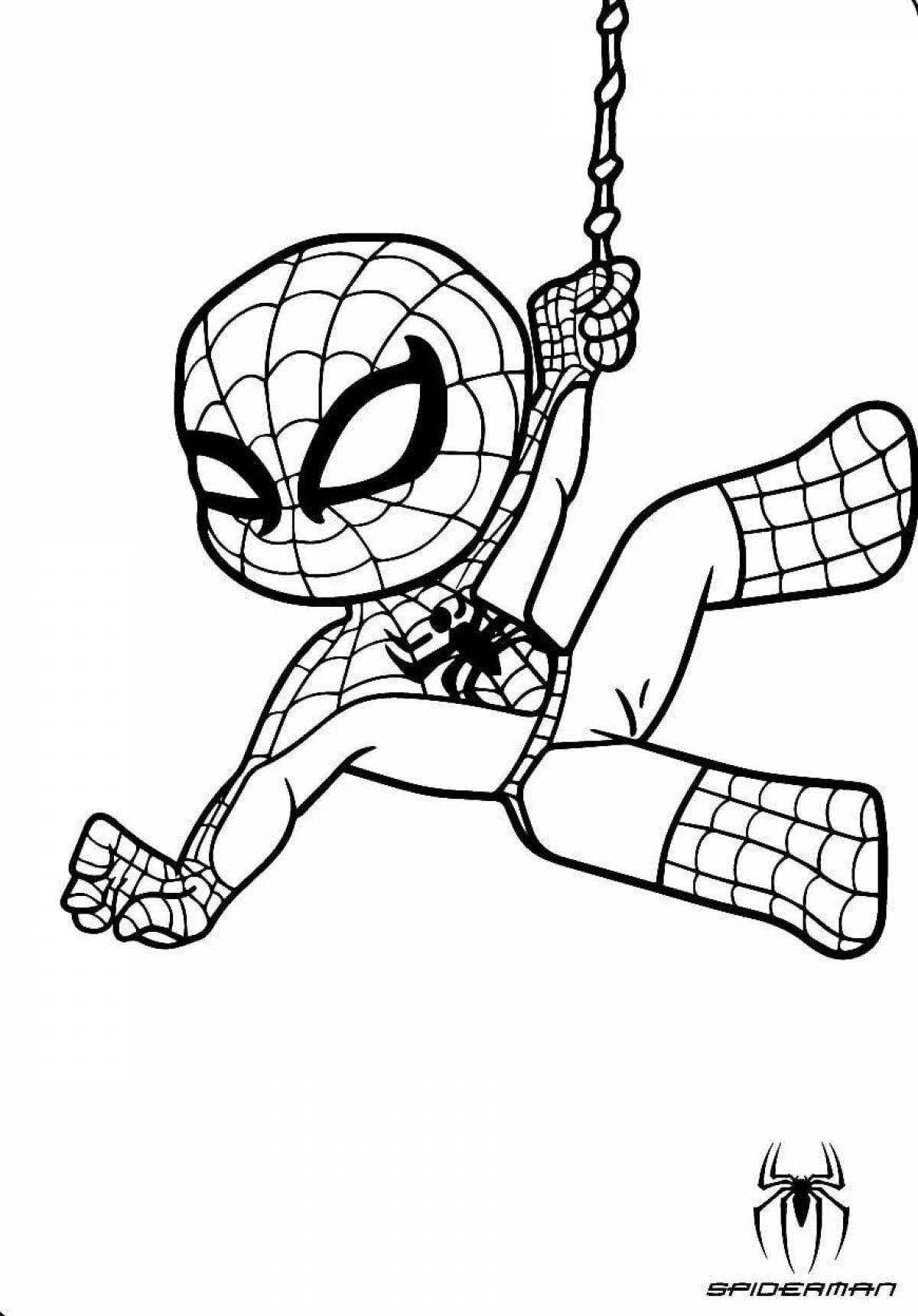 Photo Spiderman's incredible ghost coloring page