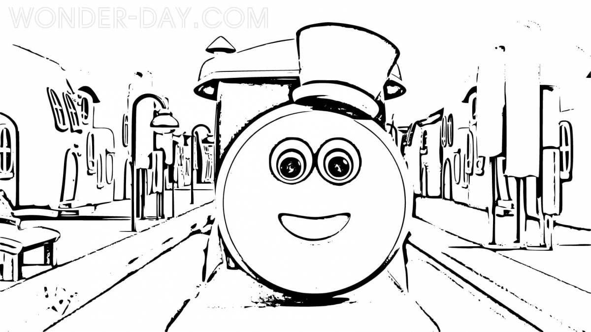 Playful train cartoon