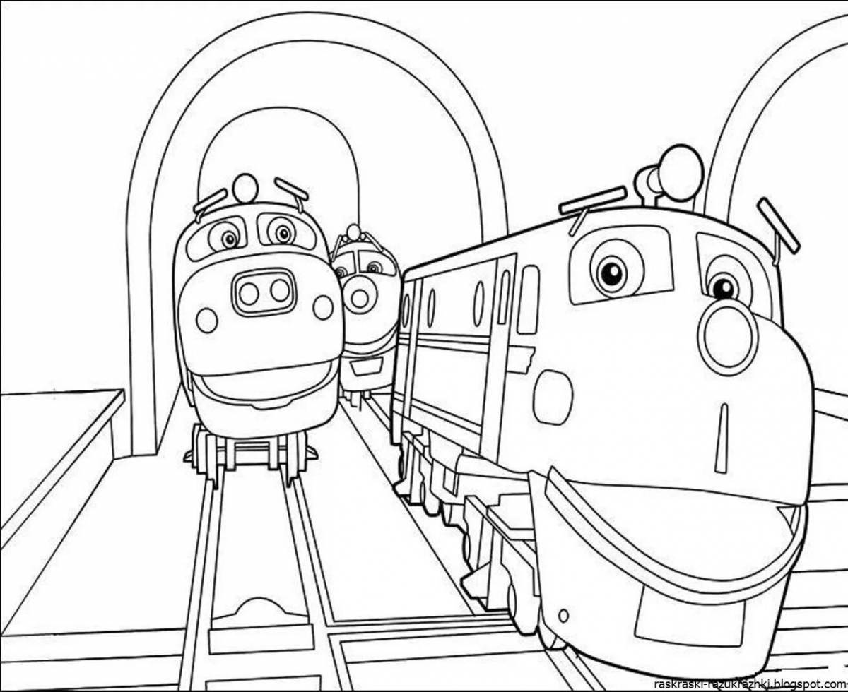 Charming train cartoon