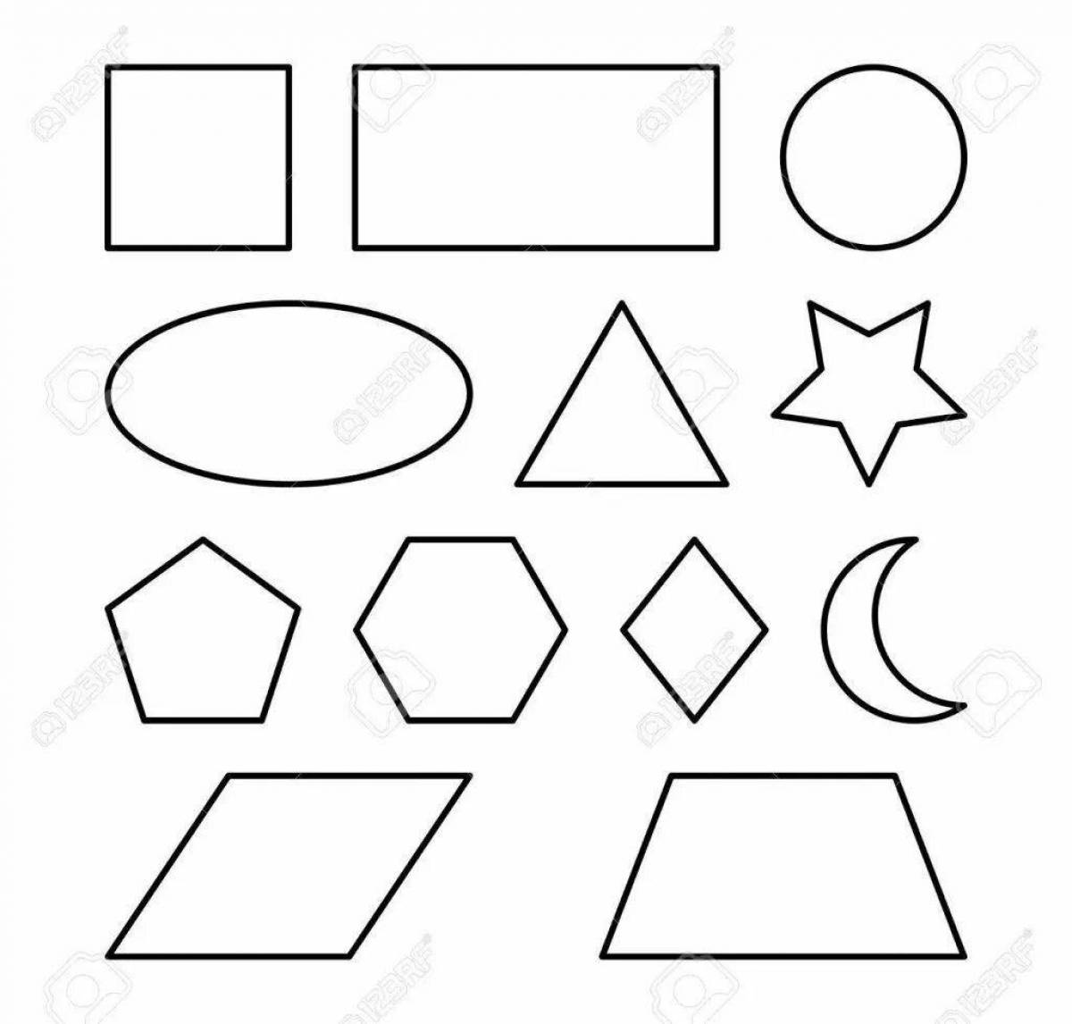 Coloring page cheerful circle and square