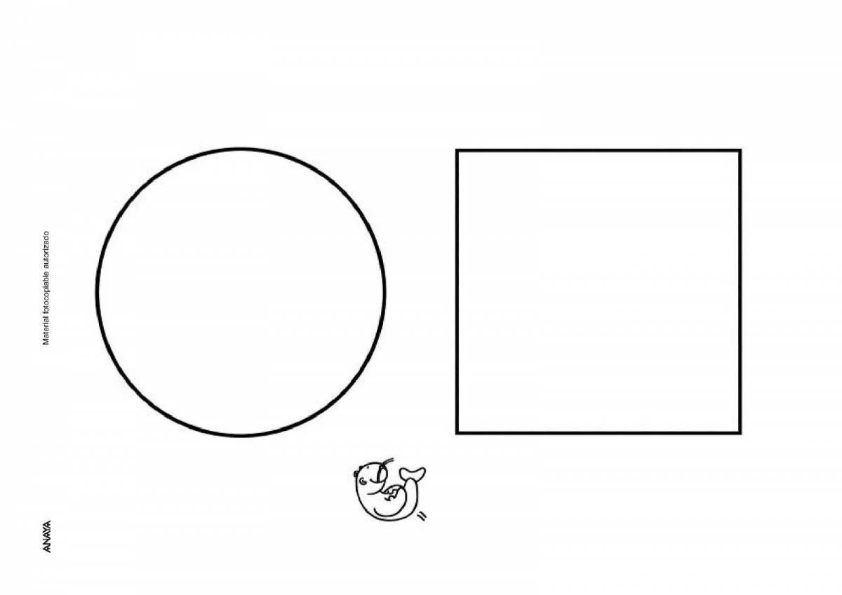 Circle and square coloring page