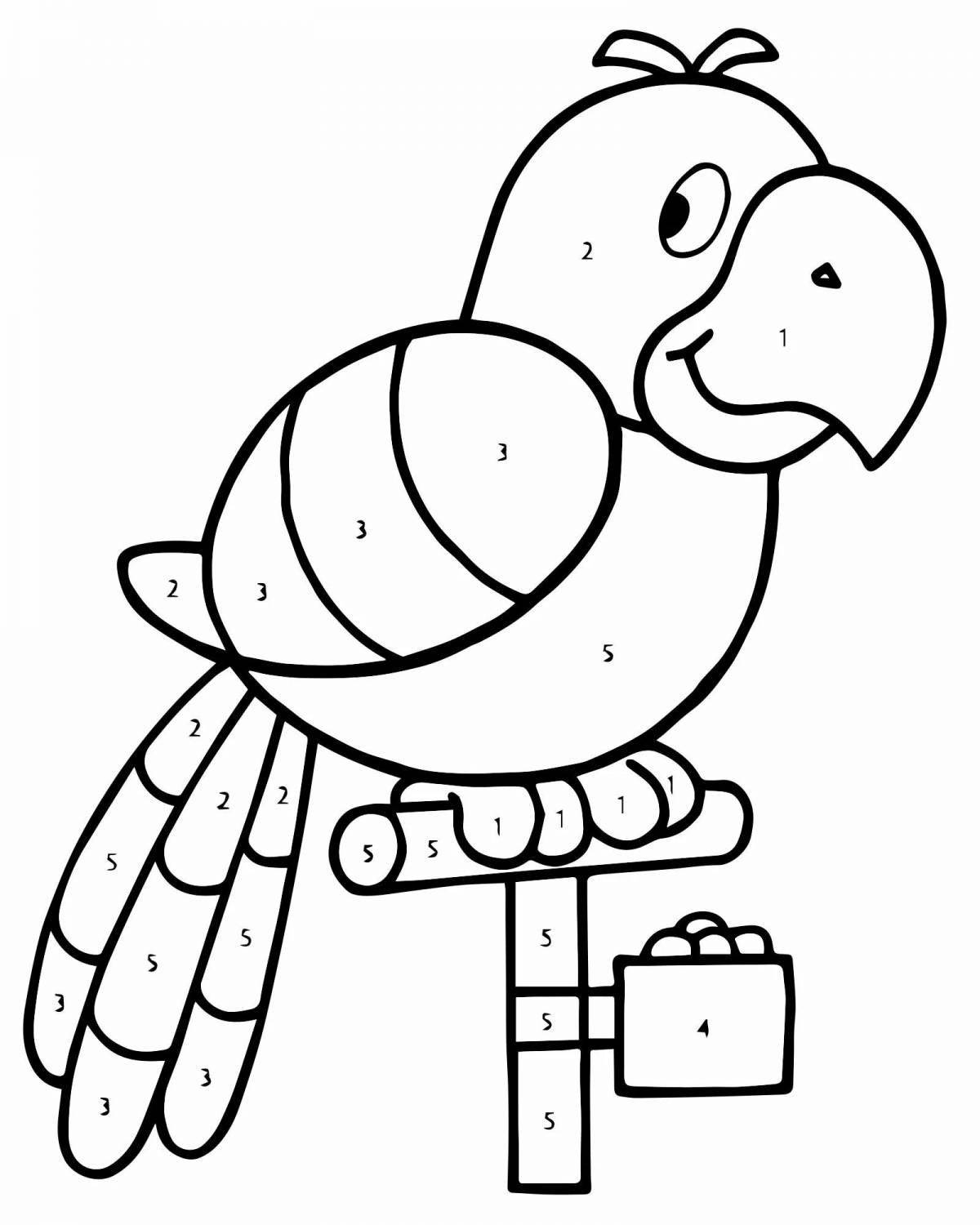 Playful little numbers coloring page