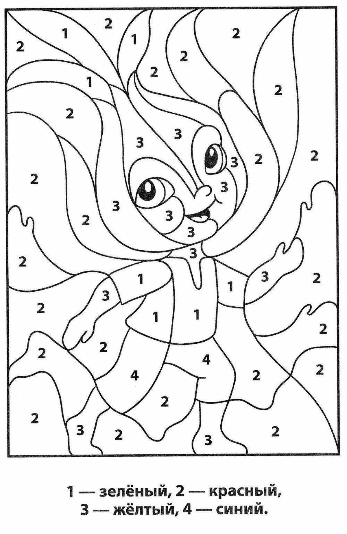 Fun coloring book with small numbers