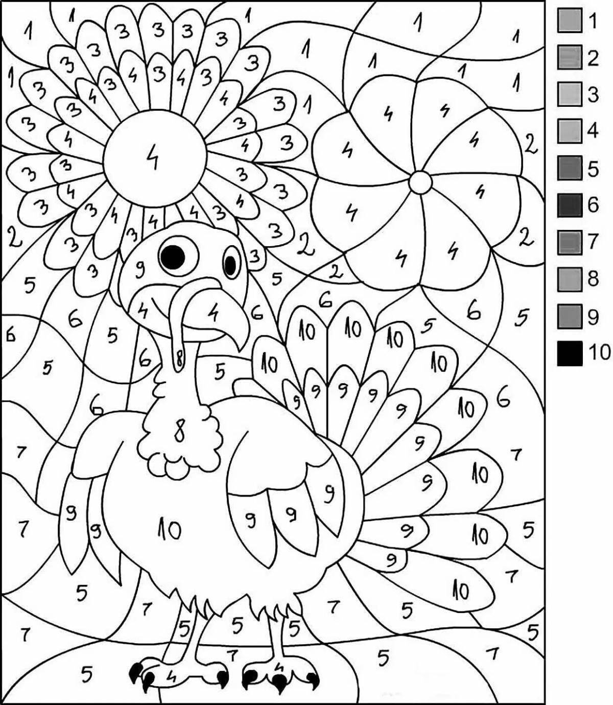 Intriguing coloring book with small numbers