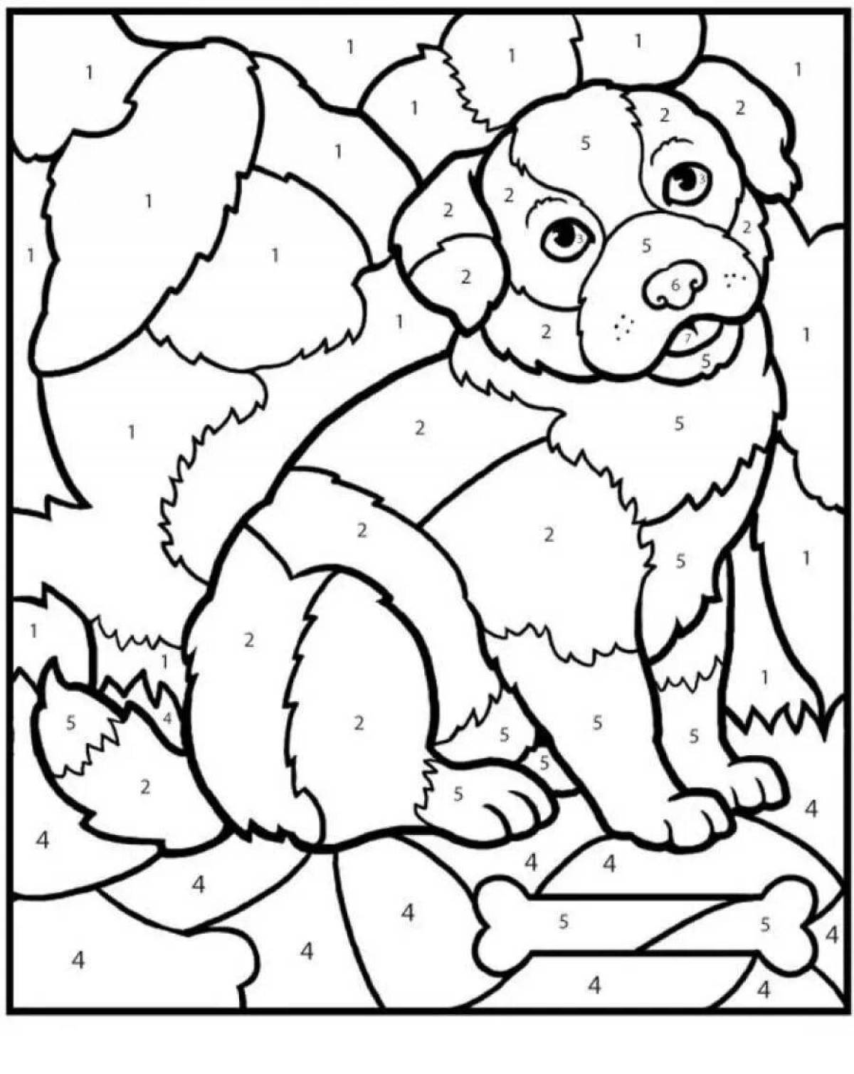 Interesting coloring book with small numbers