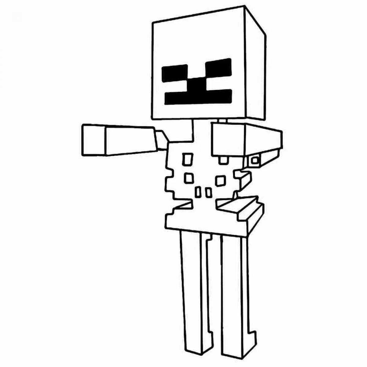Minecraft man bright coloring page