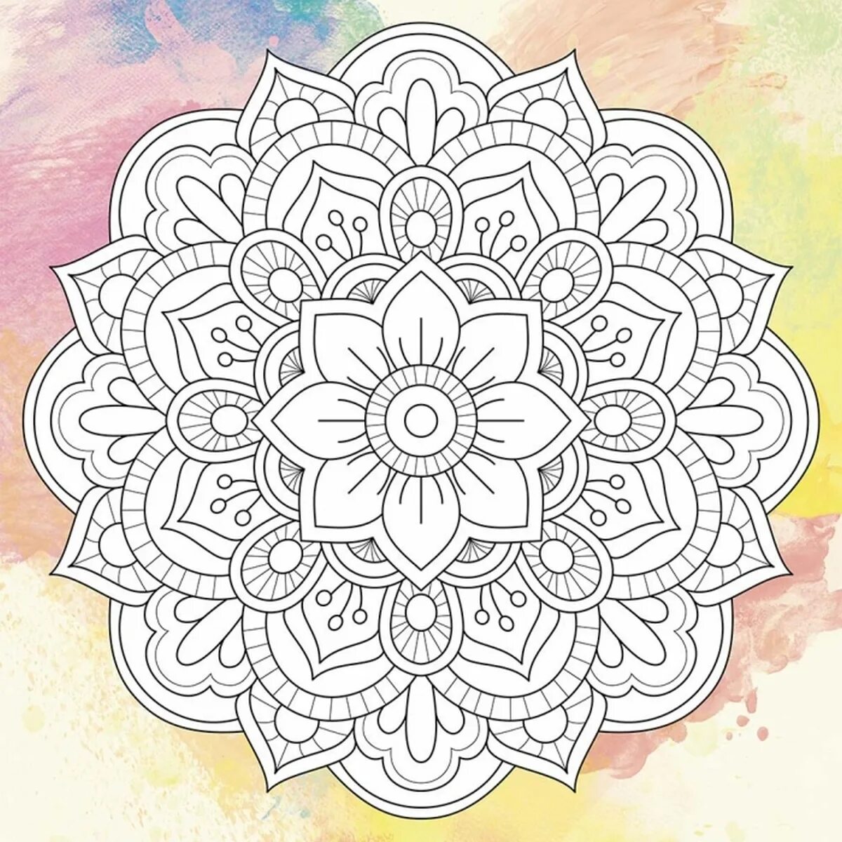 Serene color by number mandala