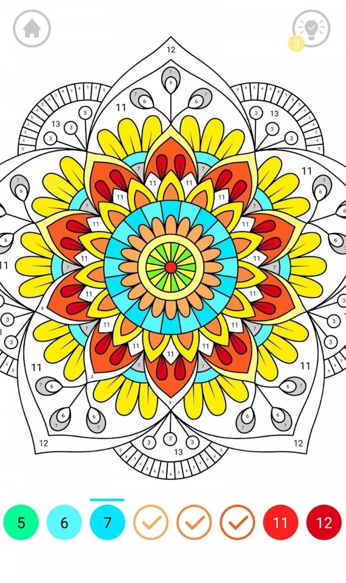 By numbers mandala #3