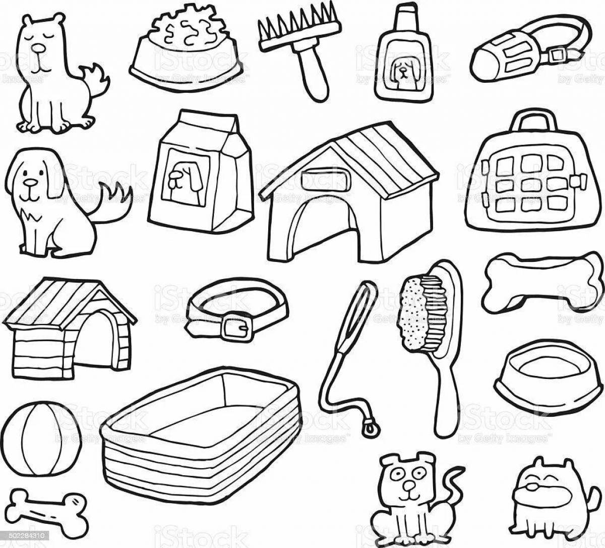 Creative coloring dog in clothes