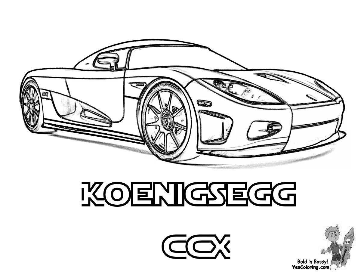 Colorful coloring page need for speed