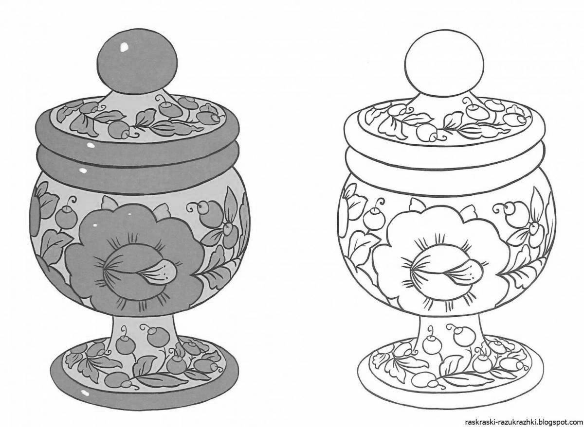 Coloring page magnificent Russian folk crafts