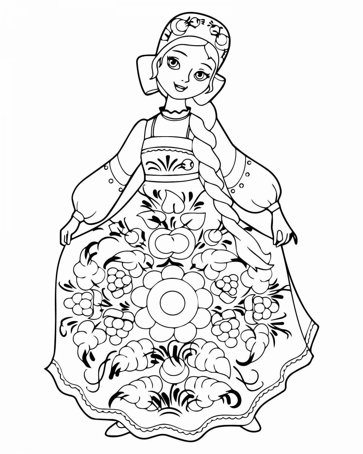 Coloring page fascinating Russian folk crafts