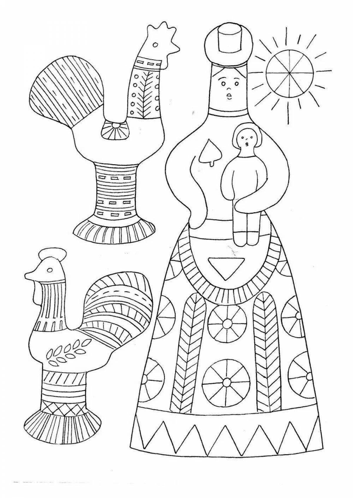 Coloring Russian folk crafts