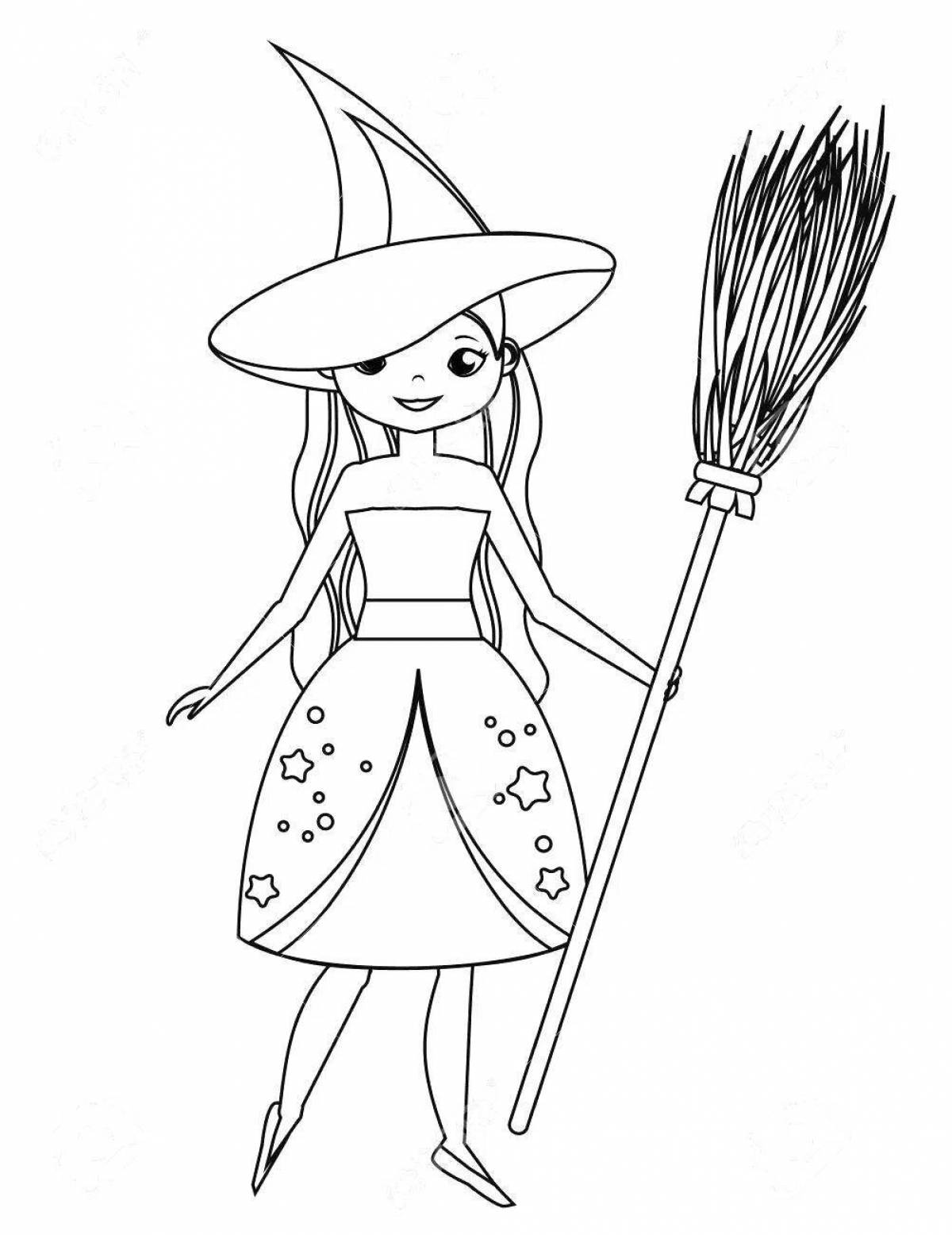 Fun coloring book aya and witch