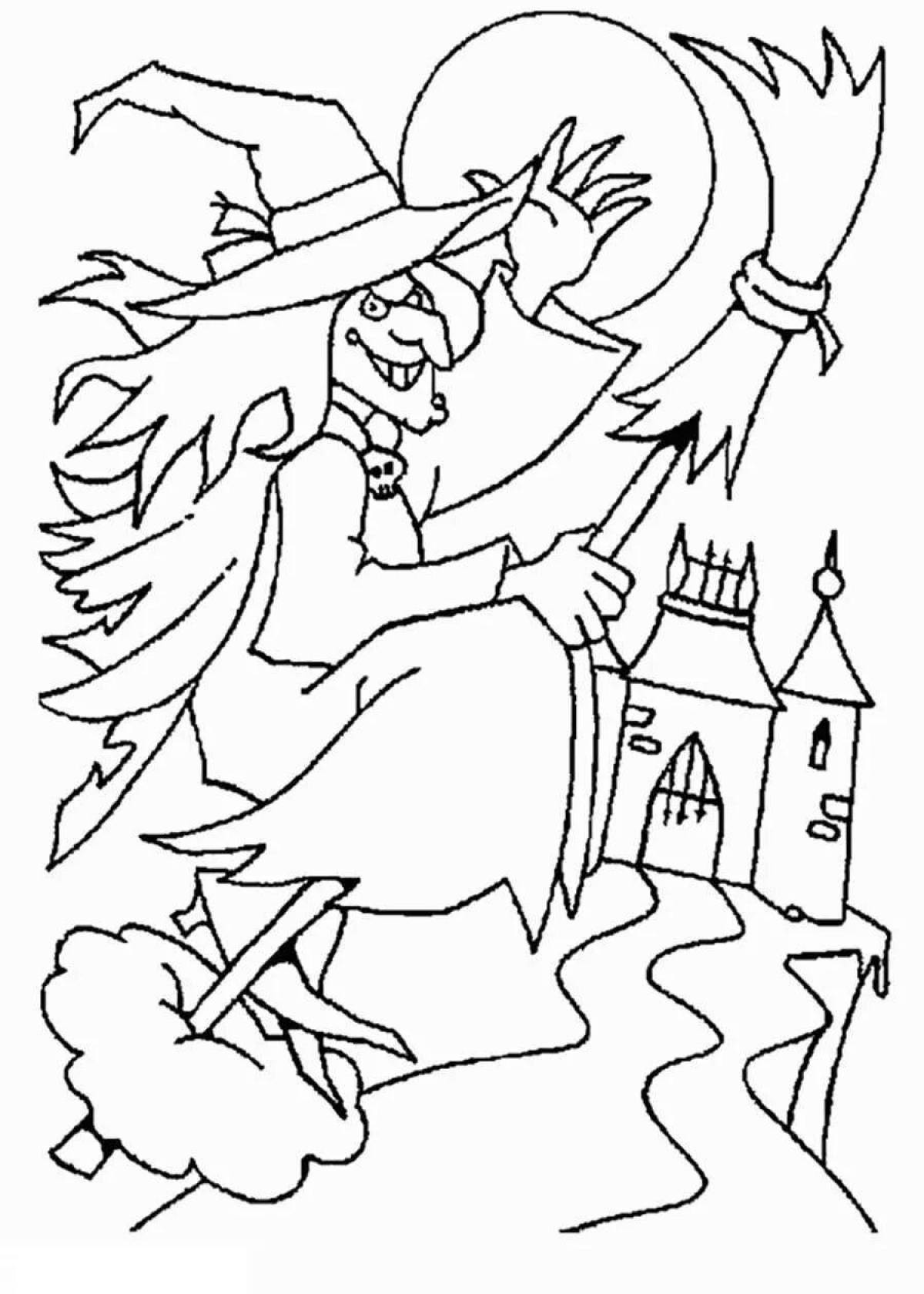 Coloring book radiant aya and witch