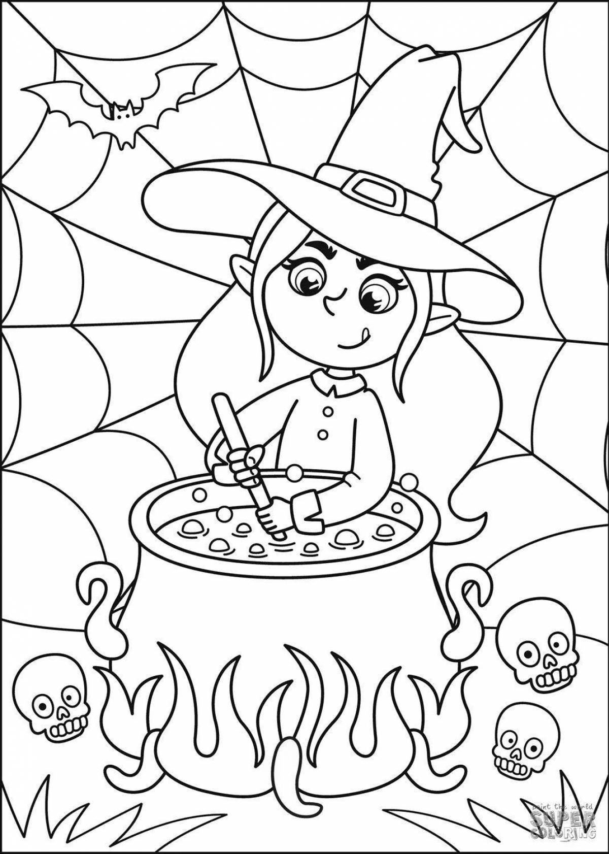 Amazing coloring page aya and witch