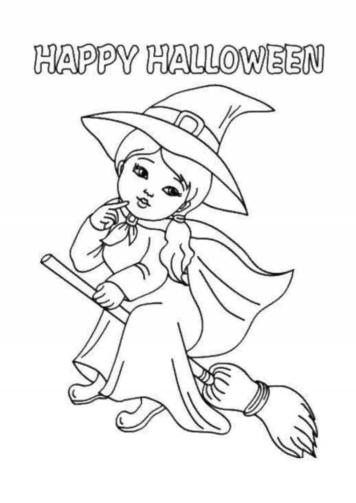 Joyful ai and witch coloring book