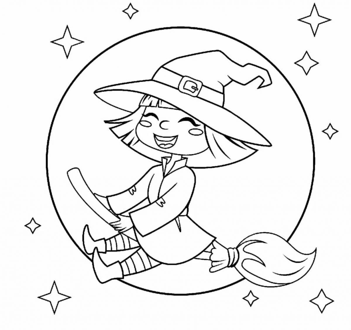 Happy aya and witch coloring book