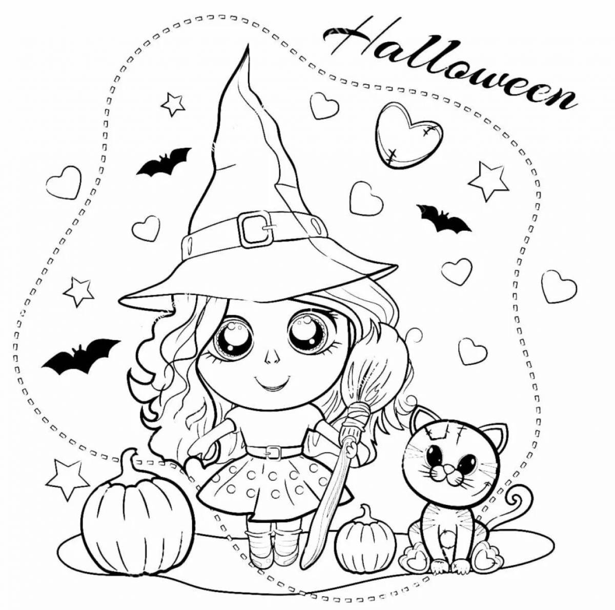Dreamy ai and witch coloring book