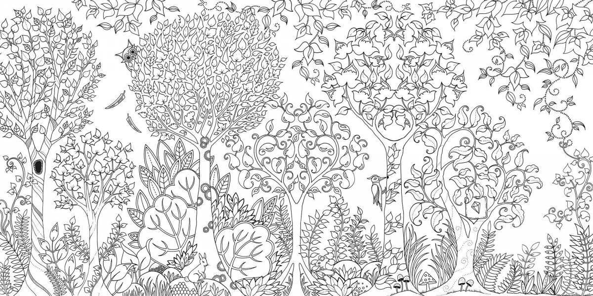 Charming coloring magic garden antistress