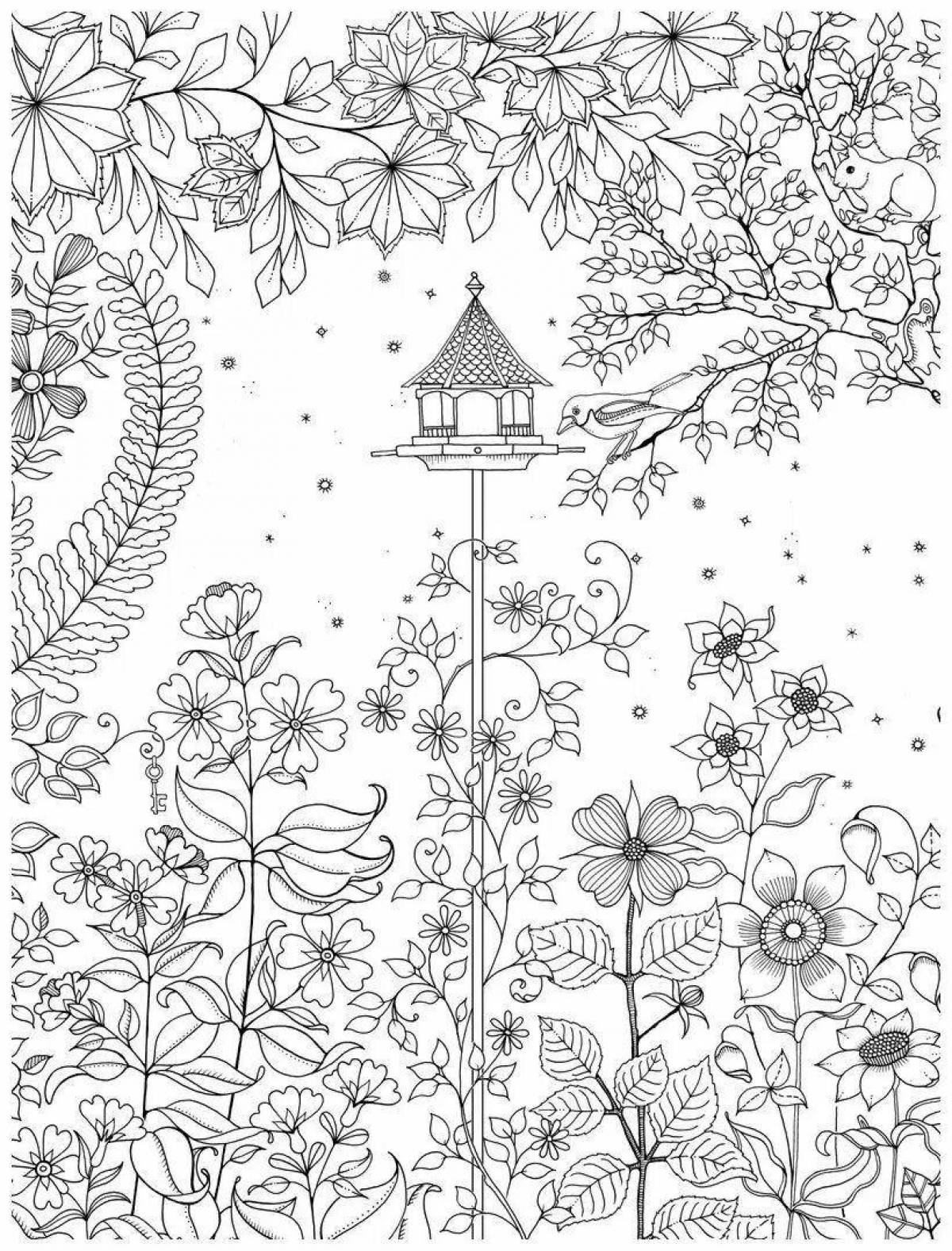 Delightful coloring magic garden antistress