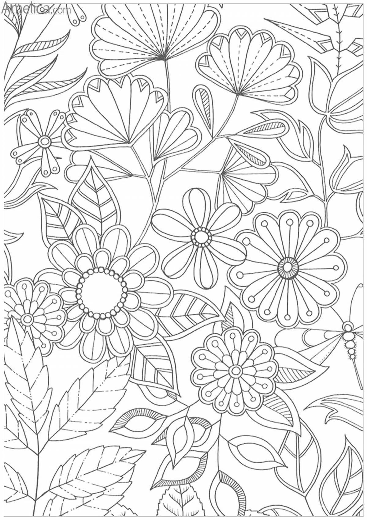 Amazing coloring book magic garden antistress