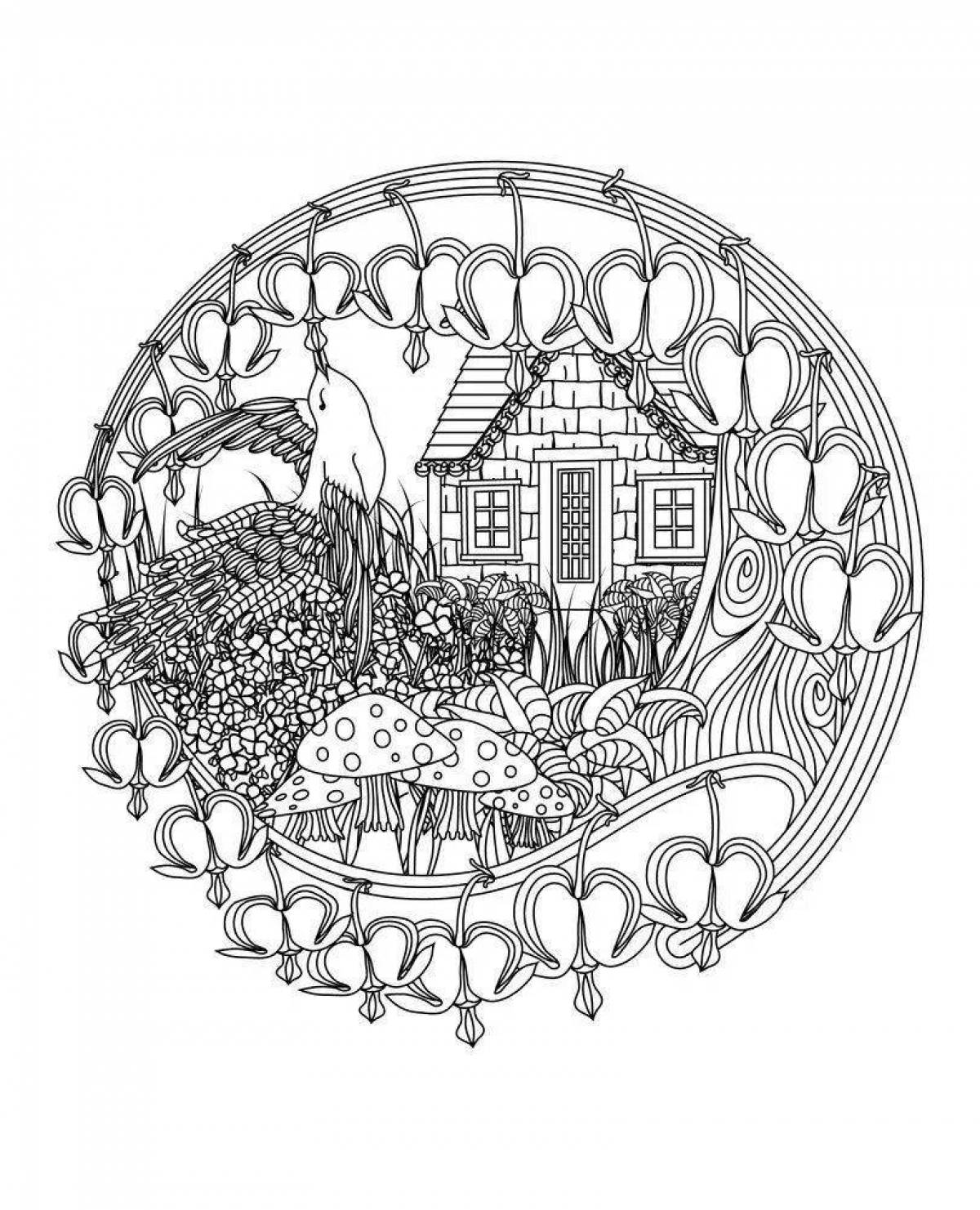 Blissful coloring magic garden antistress