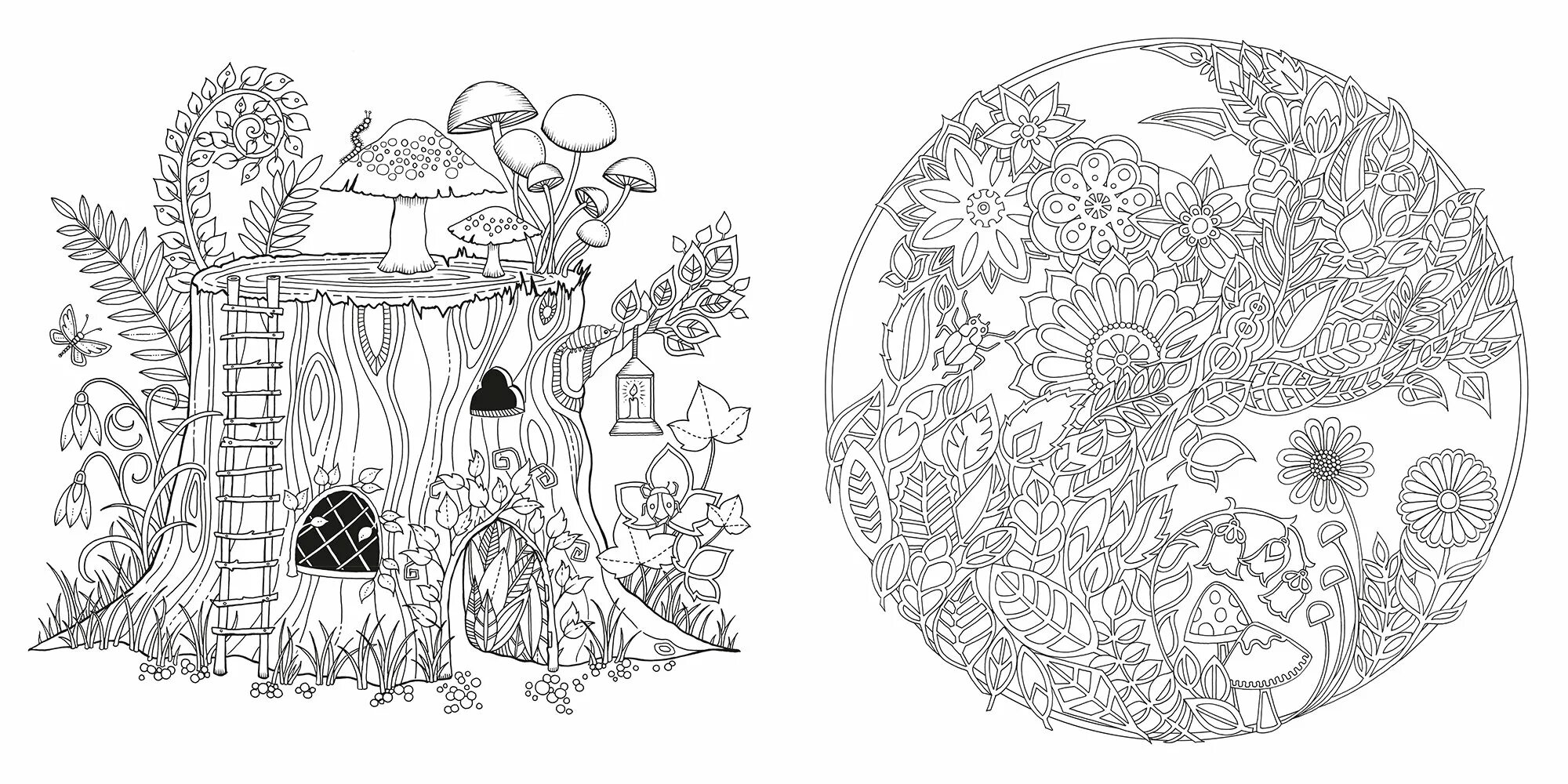 Inspiring coloring book magic garden antistress
