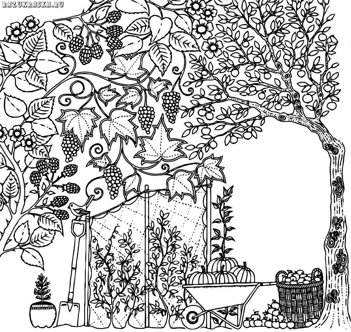 Enlivening coloring magic garden antistress