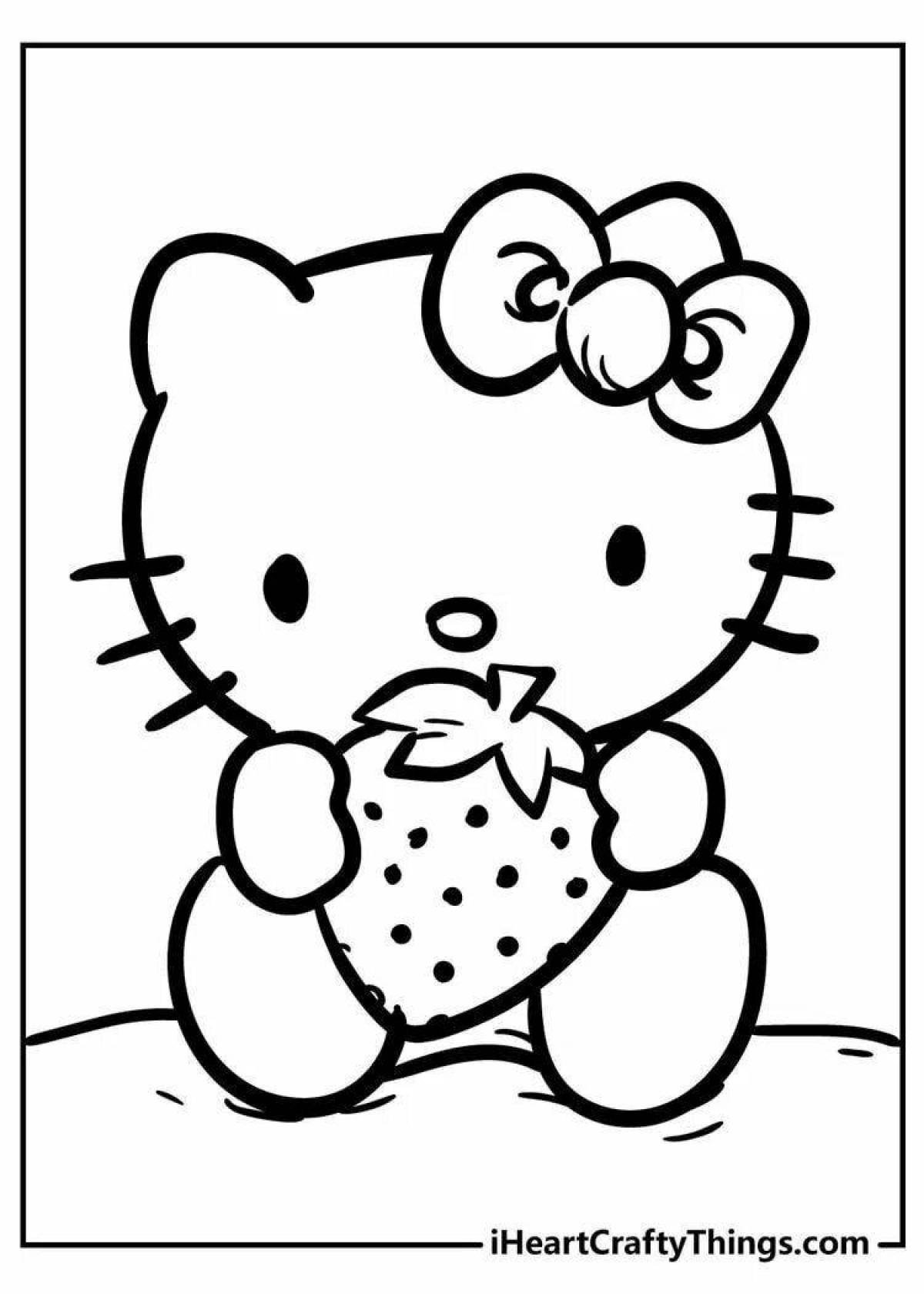 Adorable hello kitty money coloring page