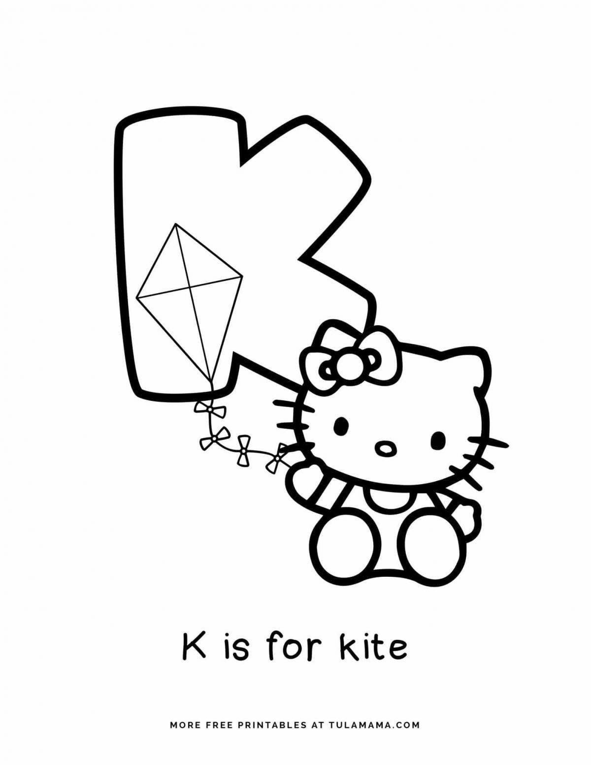 Cute hello kitty money coloring page