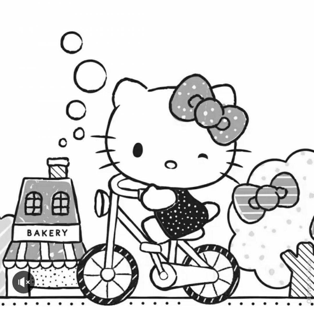 Fabulous hello kitty money coloring page
