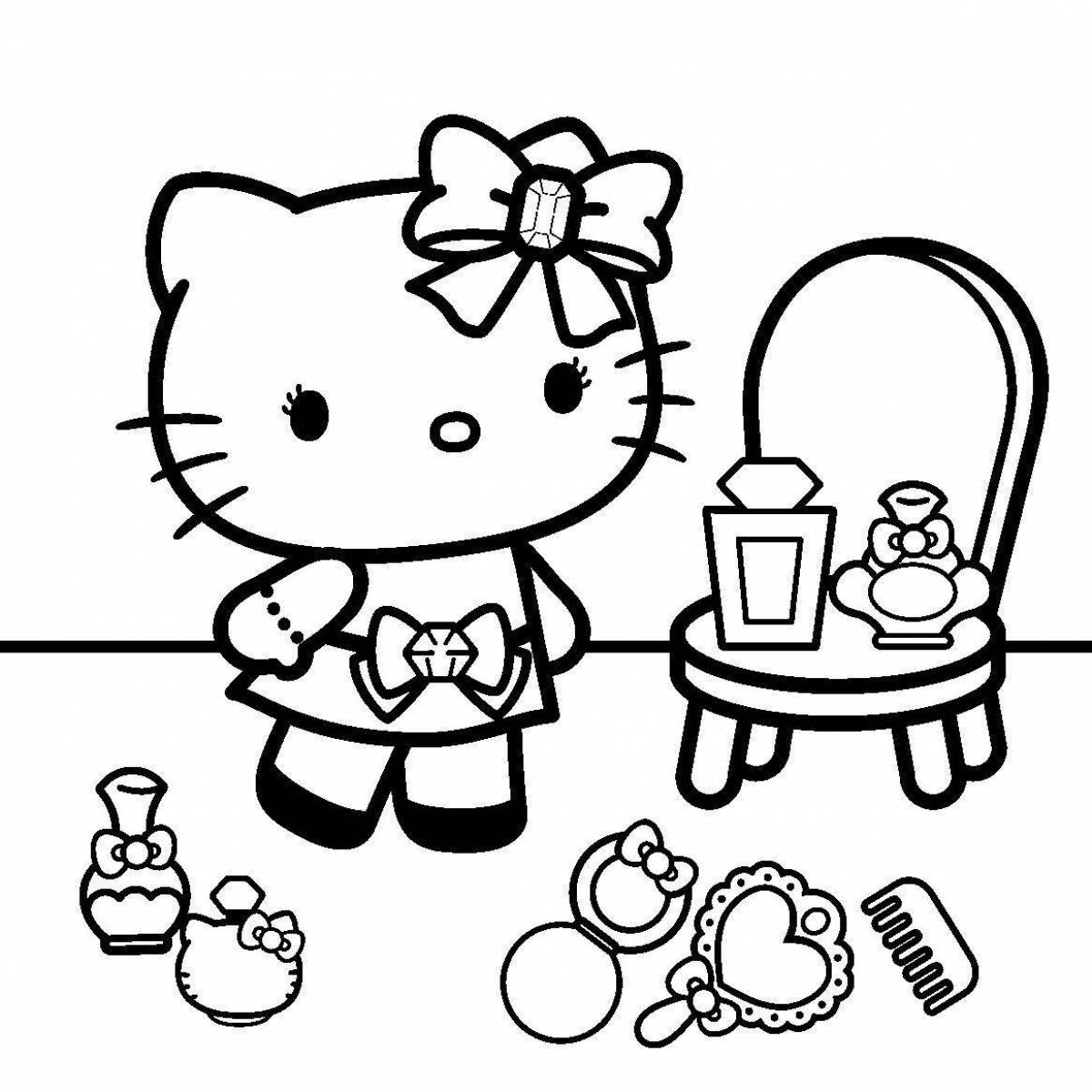 Hello kitty money live coloring page
