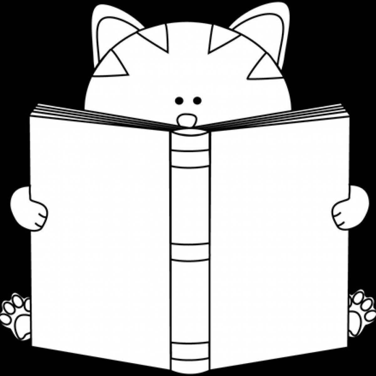 Joyful cat in a coloring box