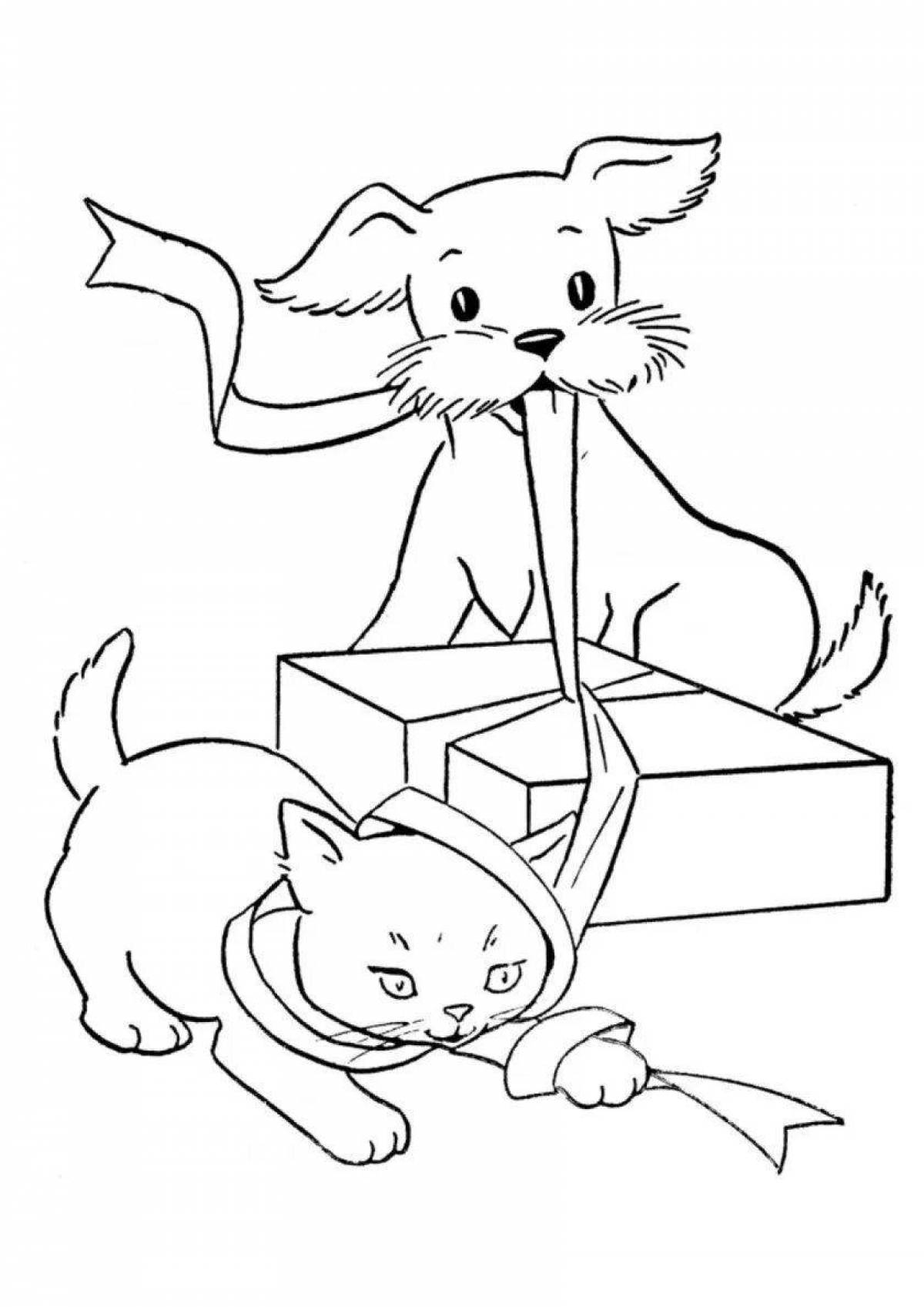 Colouring cat in a box